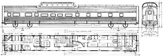 Vista Dome Buffet Lounge Dorm Diagram